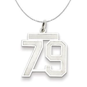 Sterling Silver, Jersey Collection, Medium Number 79 Necklace - 16 In